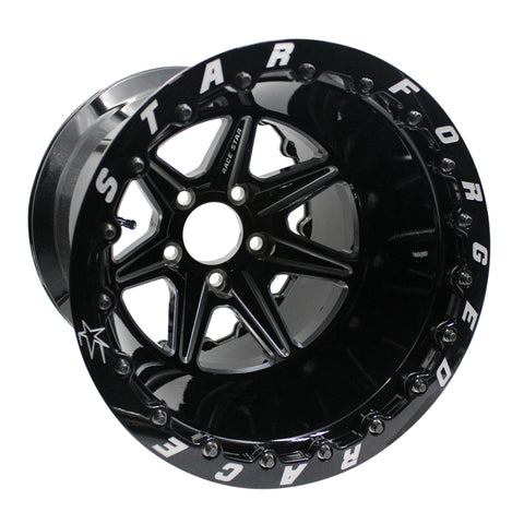 Race Star 72 ValStar 15x10 / 5x4.75BC / 4.5BS / 3.072in CB / Black w/Machined Accents Non-Bead Lock