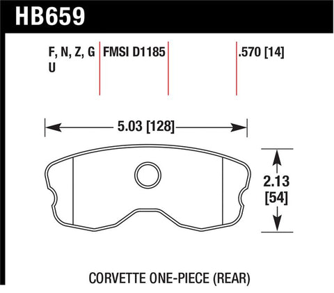 Hawk 06-10 Chevy Corvette (Improved Pad Design) Rear HPS Street Brake Pads