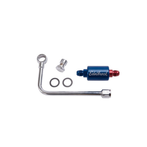 Edelbrock Chromed Steel Fuel Line and Filter Kit Fo Eps Carbs