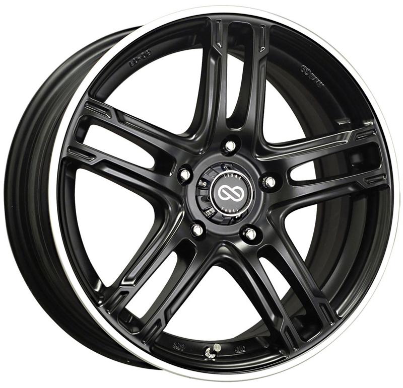 Enkei FD-05 17x7 4x100 40mm Offset 72.62 Bore Dia Black Machined Wheel