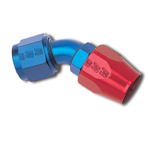 Russell Performance -10 AN Black/Silver 45 Degree Full Flow Hose End