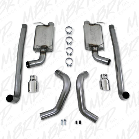 MBRP 11-12 Ford Shelby GT 500 T304 3in Cat Back Dual Split Rear Race Version 4.5in Tips