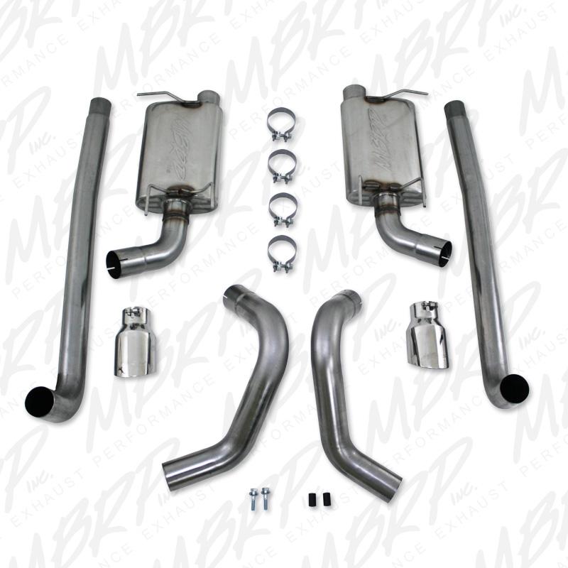 MBRP 11-12 Ford Shelby GT 500 T304 3in Cat Back Dual Split Rear Race Version 4.5in Tips
