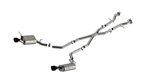 Borla 11-25 Dodge Durango 3.6L V6/5.7L V8 2+4WD S-Type Catback Exhaust - 4.5in Ceramic Black Tips