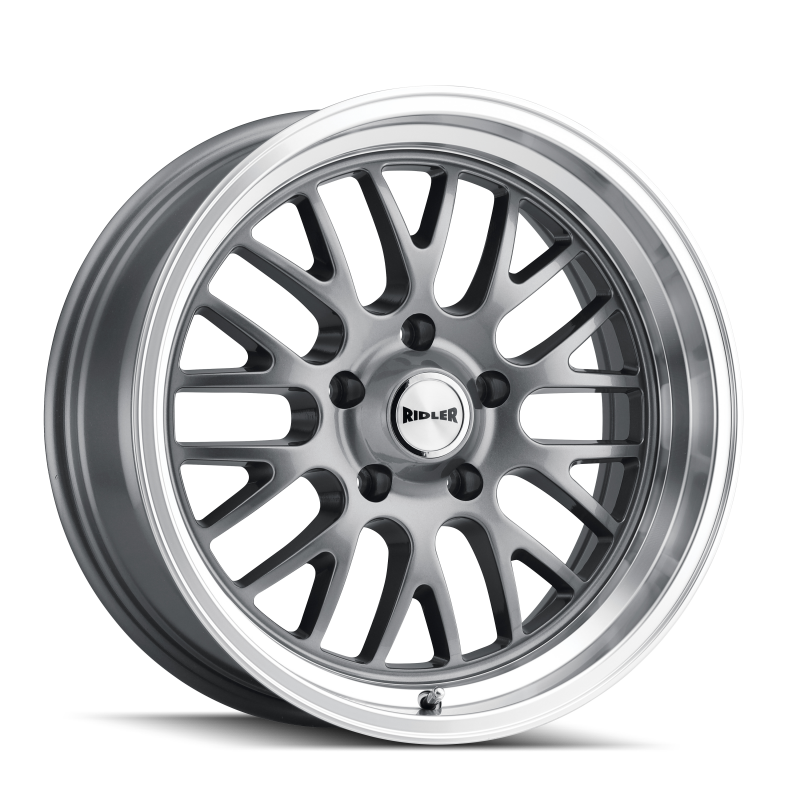 Ridler 607 18x9.5 / 5x120.65 BP / 6mm Offset / 83.82mm Hub Gloss Grey Machined Wheel