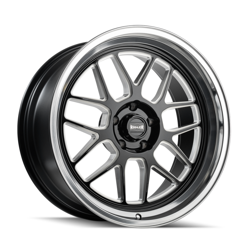 Ridler 611 20x10 / 5x127 BP / 0mm Offset / 83.82mm Hub Gls Blk Mill w/ Diamond Cut Lip Wheel