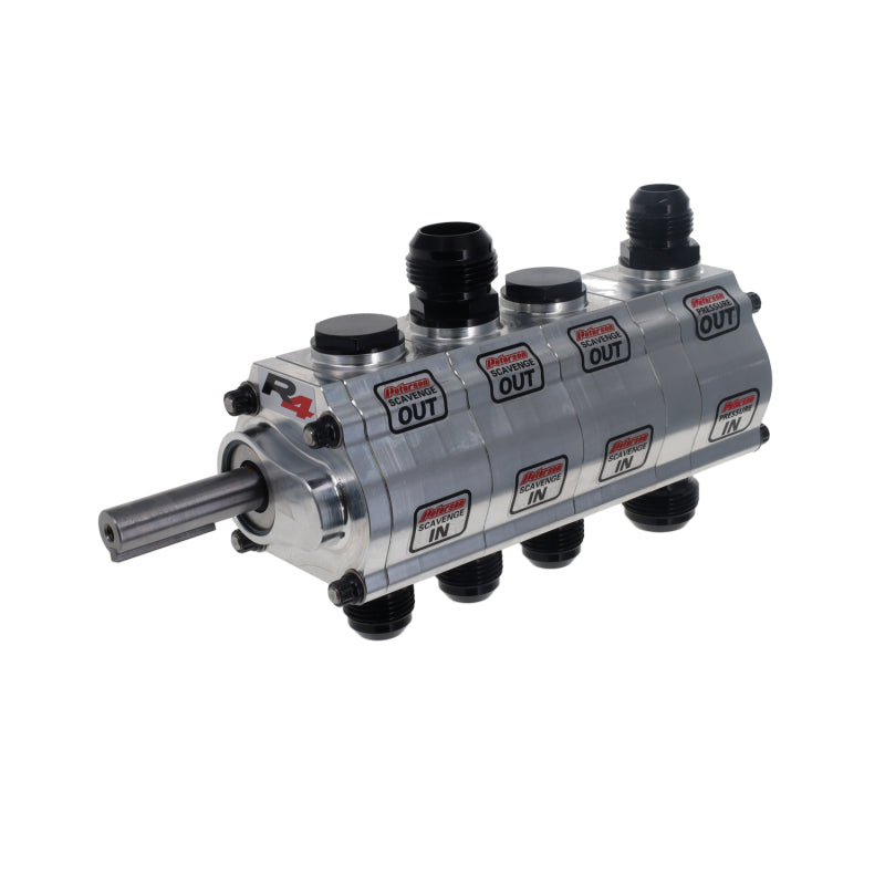 Peterson Fluid Systems R4 4-Stage Oil Pump - Rear Drive Left Side Mount - HV - Drag Adj.