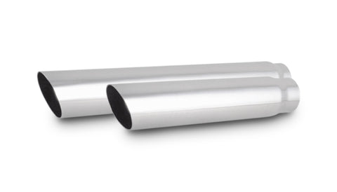 Vibrant 4in Round SS Truck/SUV Exhaust Tip (Single Wall Angle Cut) - 2.5in inlet 20in long