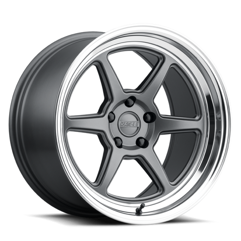 Kansei K14G Roku 18x8.5in / 5x114.3 BP / 35mm Offset / 73.1mm  Bore - Grey and Machined Lip