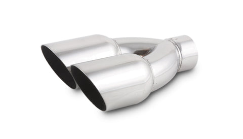 Vibrant Dual 3.5in Round SS Exhaust Tip (Single Wall Angle Cut)