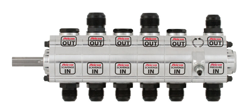 Peterson Fluid Systems R4 6-Stage Oil Pump - Left Side Mount - Rear Drive - Front Pressure