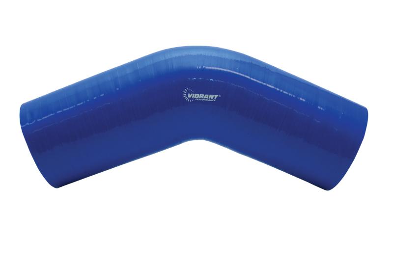 Vibrant 4 Ply Reinforced Silicone Elbow Connector - 2in I.D. - 45 deg. Elbow (BLACK)