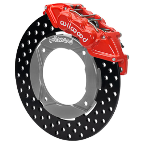 Wilwood 2019 Polaris Turbo UTV6 Front Kit 11.25in Drilled - Red