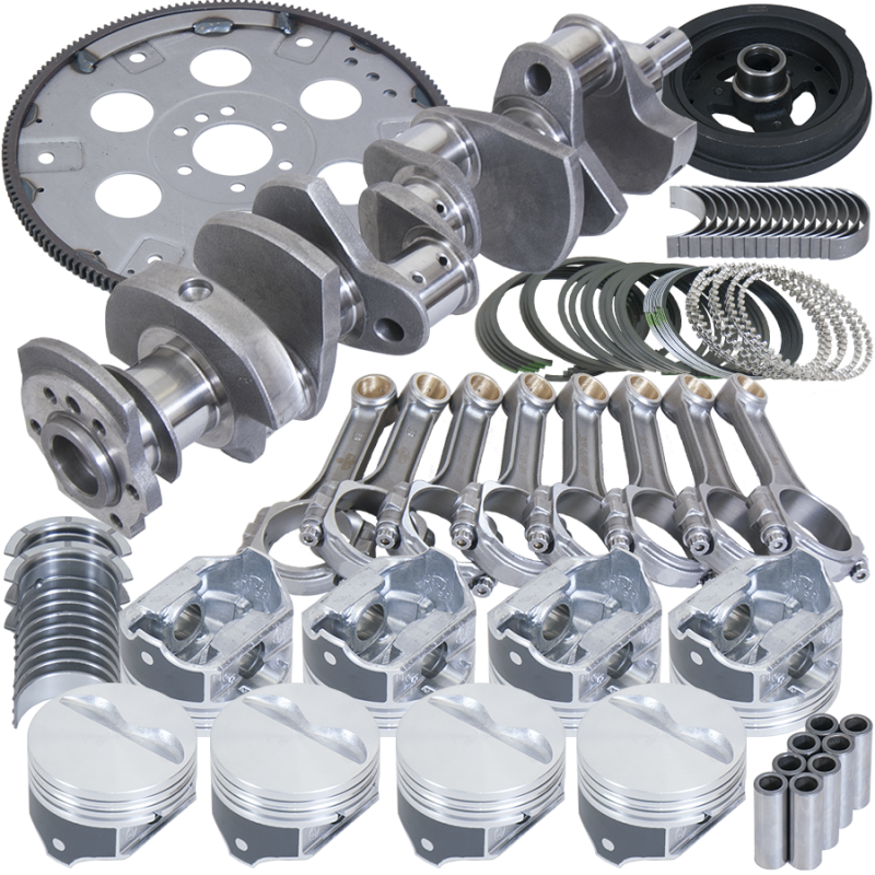 Eagle Chevy 350 2Pc 3.750in Crank 5.700in I-Beam Rods 4.060in Pistons 168 Tooth FP Balanced Assembly