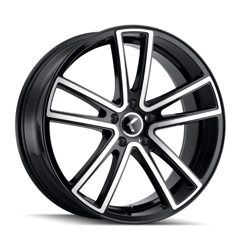 Kraze KR190 Lusso 18x8 / 5x115 BP / 40mm Offset / 72.62mm Hub Gloss Black Machined Wheel
