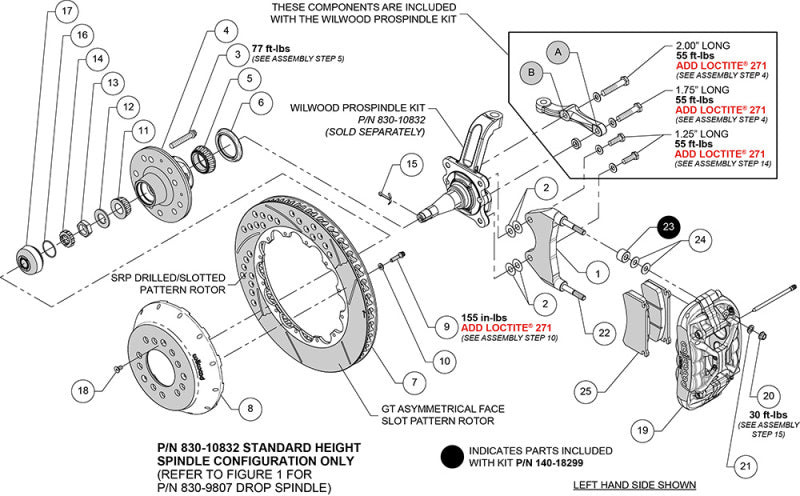 Wilwood 63-87 Chevy C10 XRS6R Frnt Big Brake Kit - 14in Drill & Slot Rotor - Steel Pro Spindle - Blk
