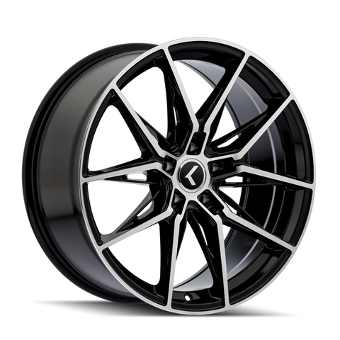 Kraze KR196 Evolve 20x9 / 5x112 BP / 35mm Offset / 66.56mm Hub Gloss Black Machined Wheel