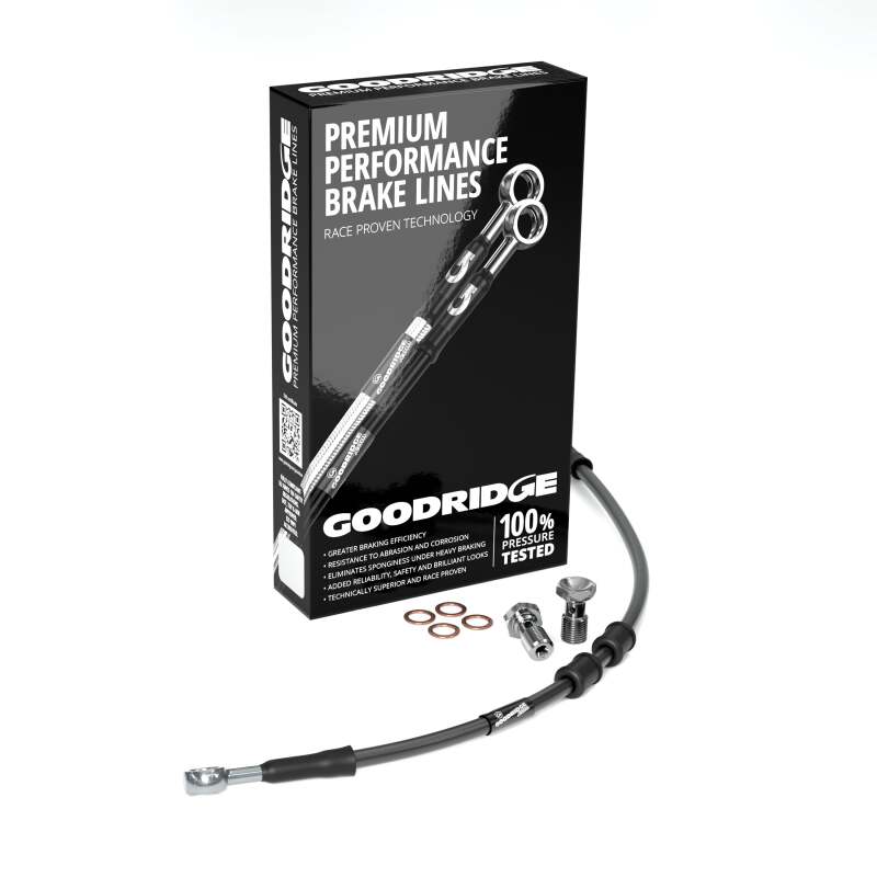 Goodridge 11-17 HD FXSB Breakout (w/ABS) +4in Black Brake Line Kit w/Stainless Steel Fittings