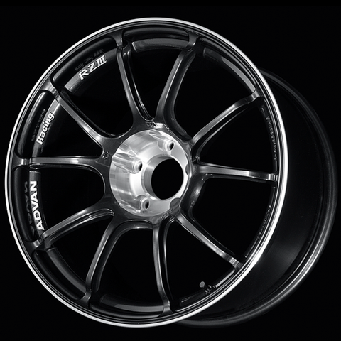 Advan RZIII 18x9.5 / +35 Offset / 5x114.3 BC / 73mm Bore / Black Gun Metallic & Diamond Cut
