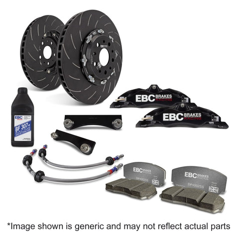 EBC Racing 98-06 Audi TT Quattro 8N 1.8T Black Apollo-4 Calipers 330mm Rotors Front Big Brake Kit