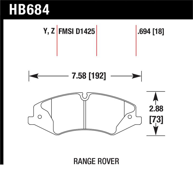 Hawk 10-13 Range Rover/Range Rover Sport Supercharged Performance Ceramic Street Front Brake Pads