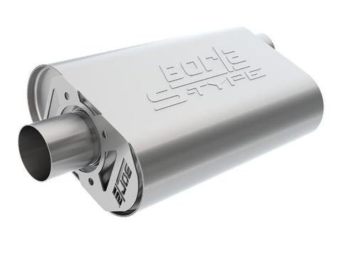 Borla CrateMuffler Resonator Option 3in Center/Center 3.5in Round x 10in - Null Sound Center/Center