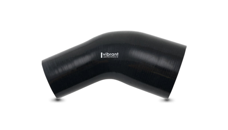 Vibrant 3.50in ID x 4in ID Gloss Black Silicone 45 Degree Transition Elbow