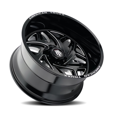 American Truxx AT1914 Euphoria 22x12 / 6x135 BP / -44mm Offset / 87.1mm Hub Gloss Black Milled Wheel