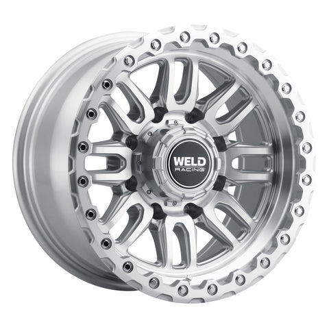 Weld Off-Road Swift 17x9in - 5x114.3 / 5x127 BP - ET-12 78.1mm CB Gloss Silver Machined Wheel & Ring