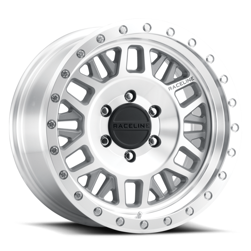 Raceline RT951 Ryno 20x8.5in / 5x139.7 BP / -6mm Offset / 4.5in BS 108mm Bore - Mach Beadlock Wheel