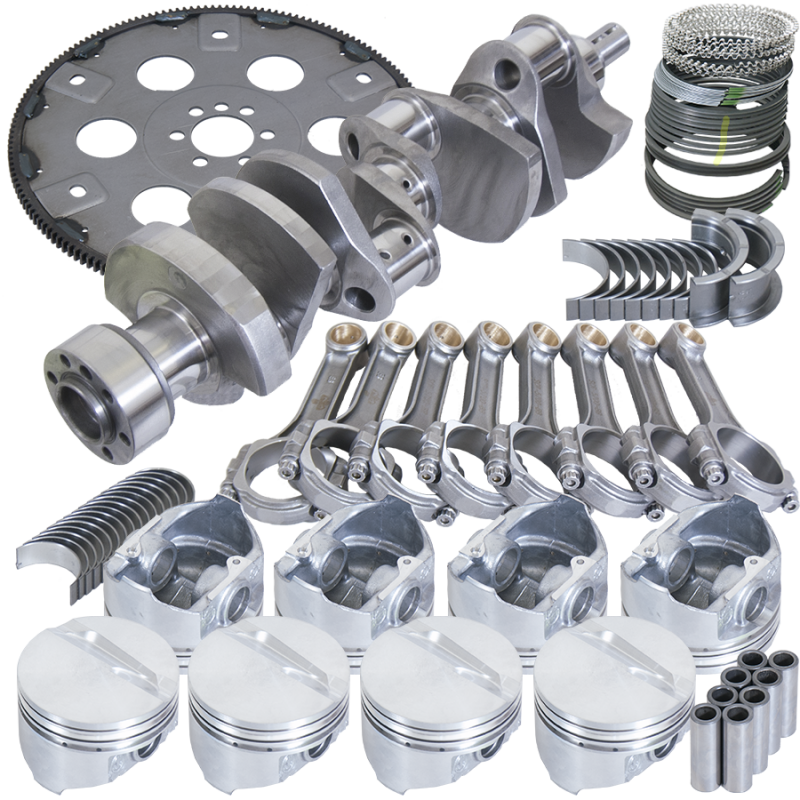 Eagle Chevy 350 1Pc 3.750in Crank 5.700in I-Beam Rods 4.000in Pistons 168 Tooth FP Balanced Assembly