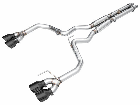 AWE 2024 Ford Mustang Dark Horse S650 RWD Track Edition Cat-Back Exhaust w/ Quad Diamond Black Tips