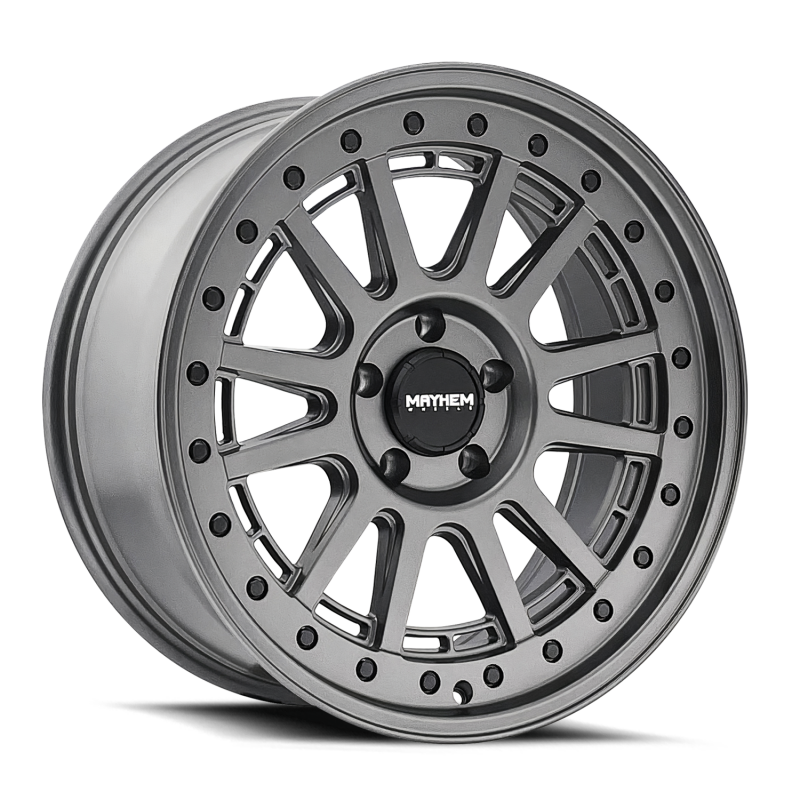 Mayhem 8305 Compass 17x9 / 5x127 BP/ -6mm Offset / 78.1mm Hub Matte Gunmetal w/Blk Bolt Wheel
