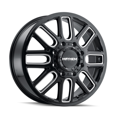 Mayhem 8107D Cogent Dually 20x8.25 / 8x200 BP / -192mm Offset / 142mm Hub Blk w/ Milled Spokes Wheel