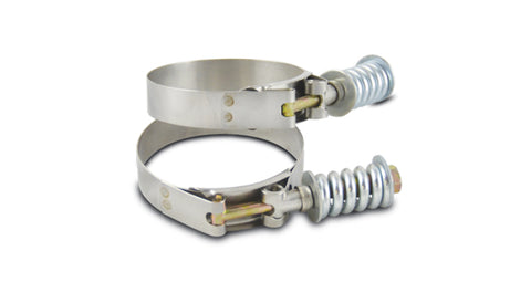 Vibrant SS T-Bolt Clamps Pack of 2 Size Range: 2.46in to 2.76in OD For use w/ 2.25in ID Coupling