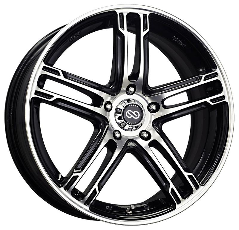 Enkei FD-05 16x7 5x114.3 50mm Offset 72.6 Bore Dia Black Machined Wheel