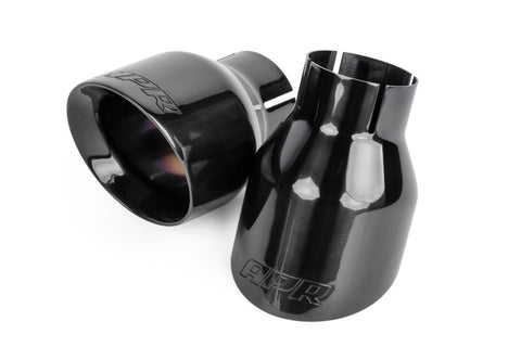 APR Double-Walled 4in Slash-Cut Tips - Polished Diamond Black - Set of 2