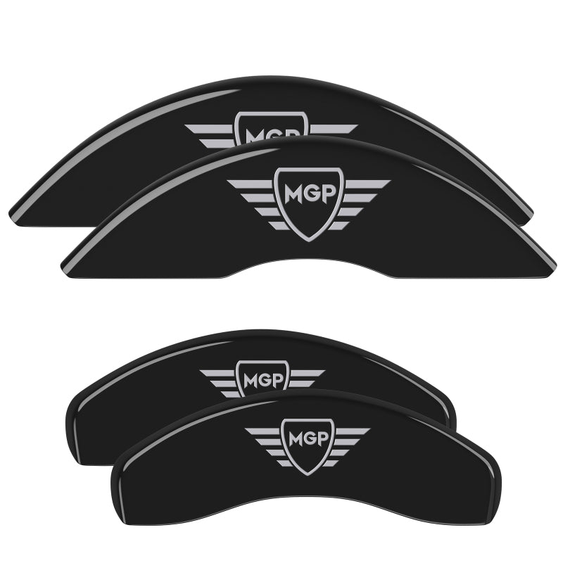 MGP 4 Caliper Covers Engraved Front & Rear MGP Black Finish Silver Char 2018 Volkswagen Atlas