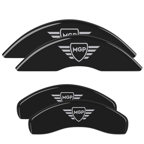 MGP 4 Caliper Covers Engraved Front & Rear MGP Black finish silver ch