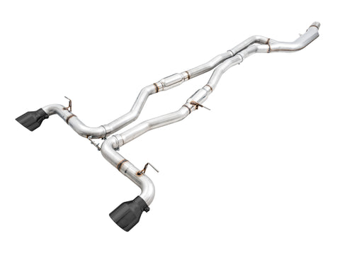 AWE Tuning 2020 Toyota Supra A90 Resonated Track Edition Exhaust - 5in Diamond Black Tips