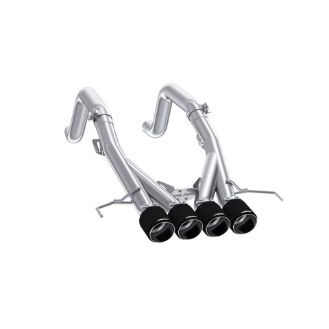 MBRP 14-19 Chevrolet Corvette 6.2L 3in Axle-Back Muffler Bypass Quad Exit Carbon Fiber Tips