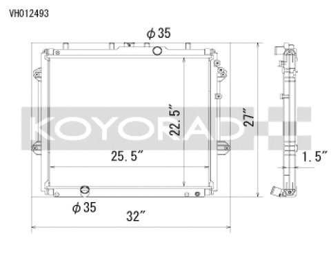 Koyo 10-20 Toyota 4Runner 4.0L V6 (5th Gen) Aluminum Radiator - Off-Road Use Only