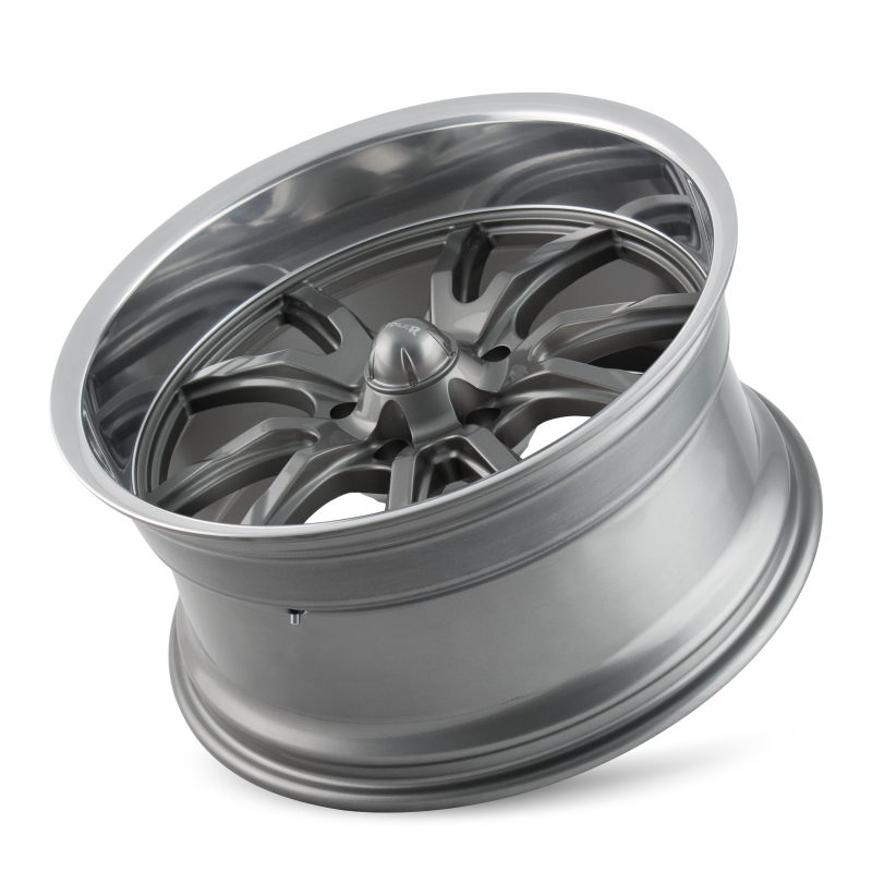 Ridler 650 18x8 / 5x127 BP / 0mm Offset / 83.82mm Hub Gloss Grey Polished Wheel