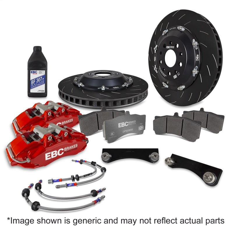 EBC Racing 2019+ Toyota GR Supra Red Apollo-6 Calipers 380mm Rotors Front Big Brake Kit