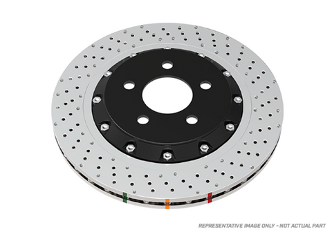DBA 09-16 Cadillac CTS V Front Left 5000 Series 2-Piece Drilled Rotor w/Black Hat