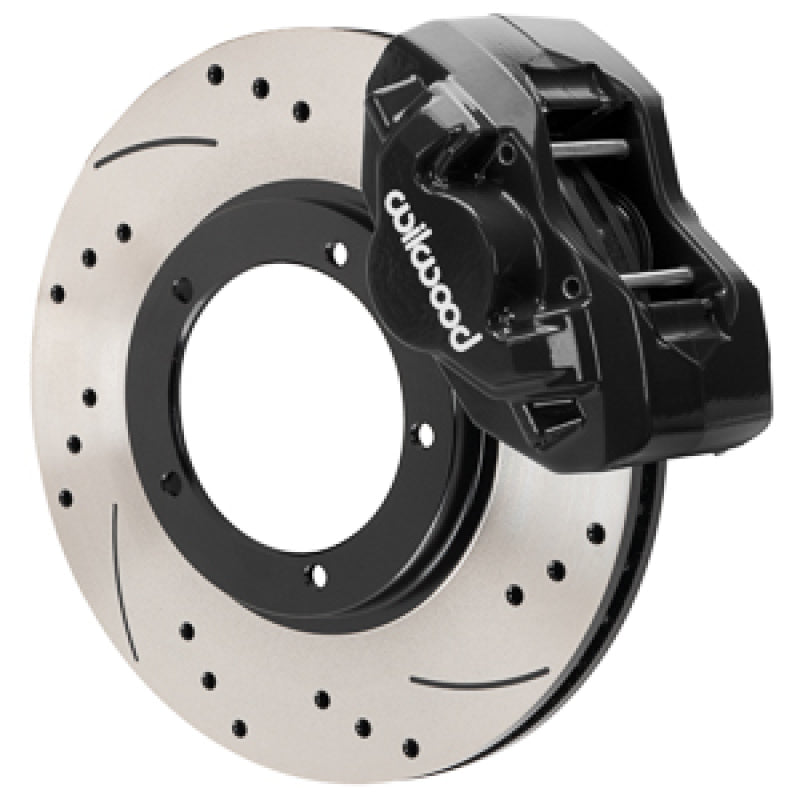 Wilwood 84-89 Porsche 911 D45 11.10in. Front Brake Kit w/ Flex Lines - Drilled Rotors (Black)