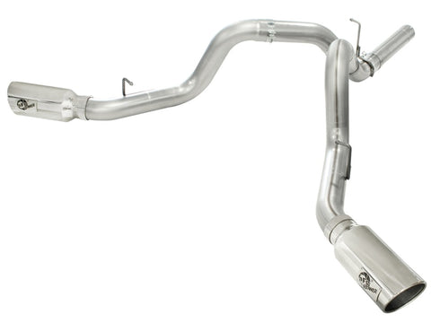 aFe MACH Force XP Exhaust 4inch DP-Back All SS 2011-14 GM Diesel Trucks V8-6.6L LML Polished