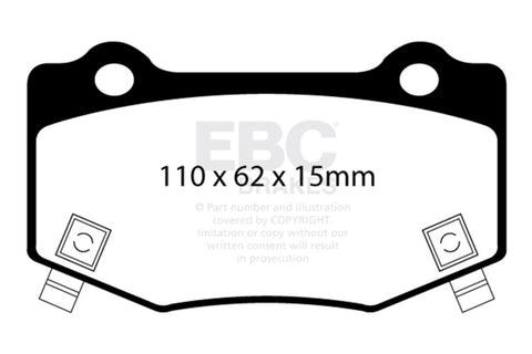 EBC Racing 15-19 Chevy Corvette (C7) Z06 6.2L SR-11 Race Rear Brake Pads (Excl Carbon Ceramic Rotor)