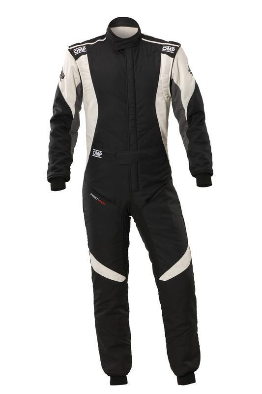 OMP FIRST EVO OVERALL my2025 FIA 8856-2018/SFI NAVY BLUE / CYAN SZ 58