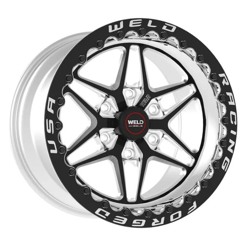 Weld S81 17x10 / 5x4.75 BP / 7.2in. BS (43mm Offset) Black Wheel (High Pad) - Black Single Beadlock